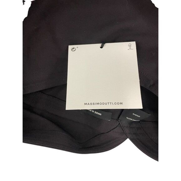 Massimo Dutti Womens Midi Dress XS Brown Gathered Detail Slit 9225/952 NWT - Picture 8 of 16